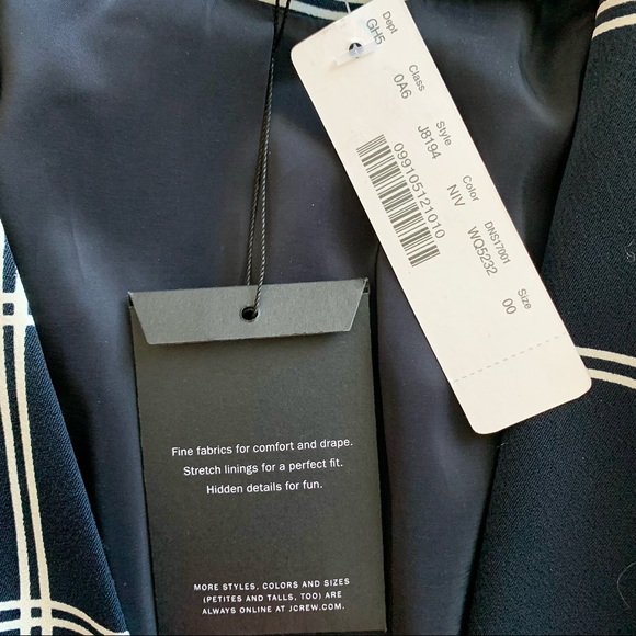 NEW J Crew 365 Navy White Windowpane Check Double Breasted Blazer Jacket 00 NWT - Picture 10 of 16